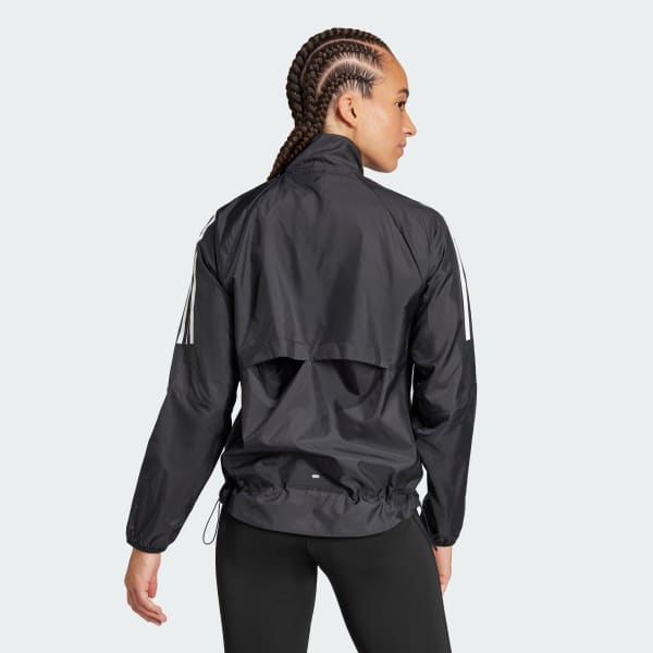 Noir Own the Run 3-Stripes Packable Jacket