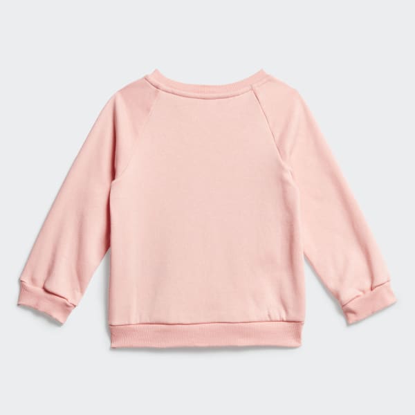 Rosa 3-Streifen Fleece Jogginganzug