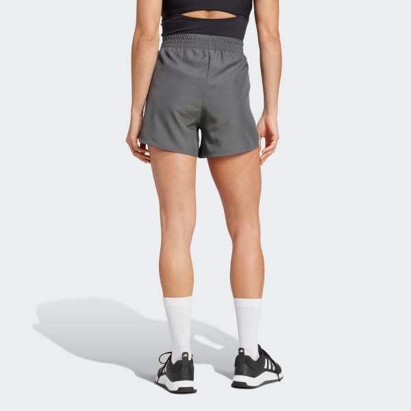 Grey 3-Stripes High-Rise Shorts