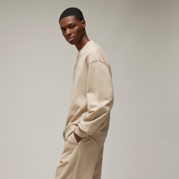Beige Y-3 French Terry Crew Sweater
