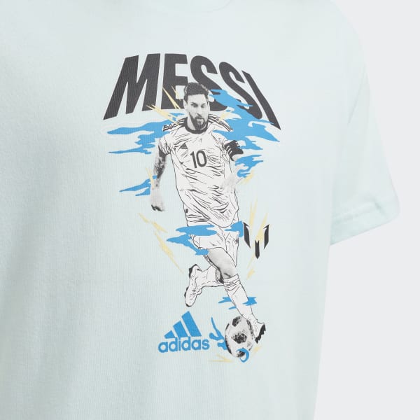 Blau Messi Football Graphic T-Shirt VE961