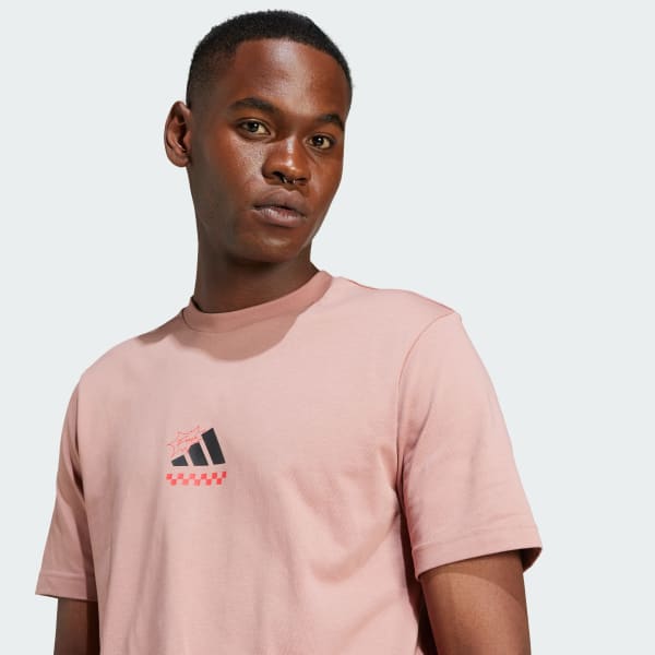 アディダス ラウンジ ピザグラフィック 半袖Tシャツ - ピンク