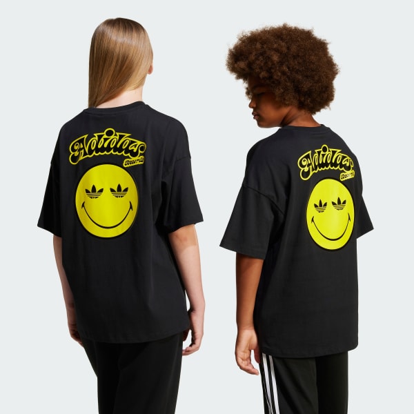 Adidas Originals Big Kids x Smiley World T Shirt Black Size Small Cotton