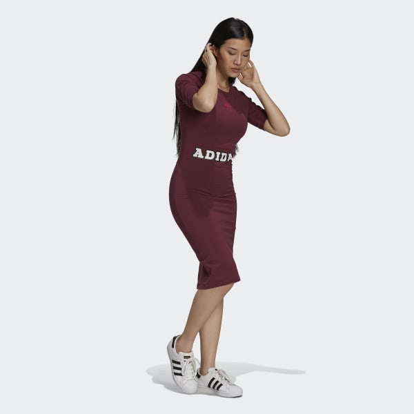 adidas Logo Play Dress - Burgundy ...