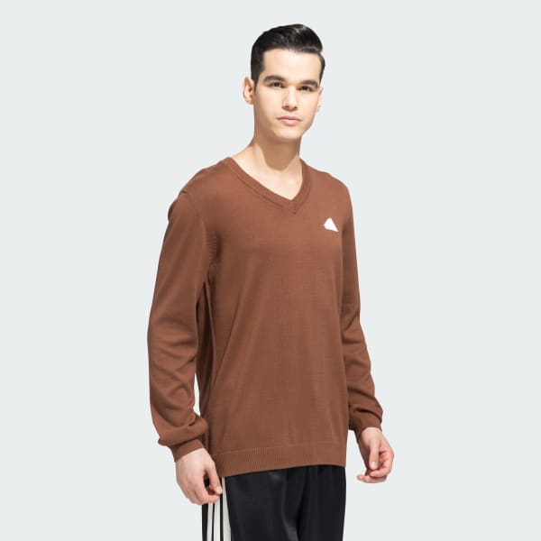 Brown adidas V-Neck Sweater