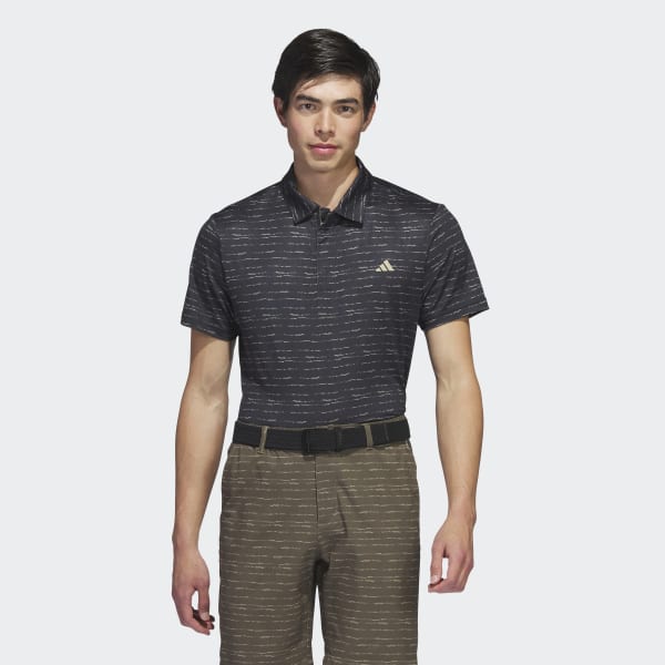 Black Stripe Zip Golf Polo Shirt