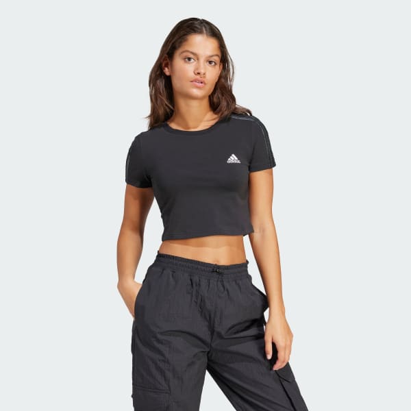 Preto Camiseta Essentials Três Listras
