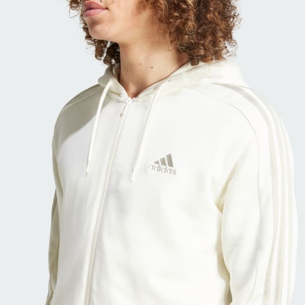 Adidas hoodie white stripes deals