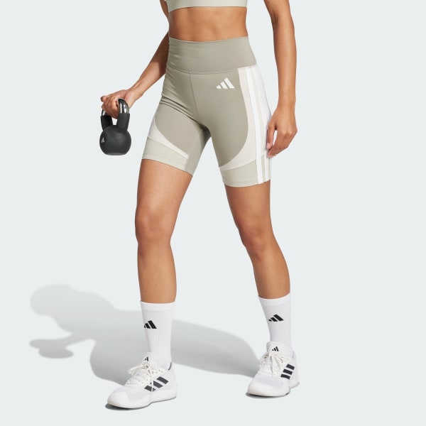 Beige Optime Essentials Stash Pocket 7" Short Leggings