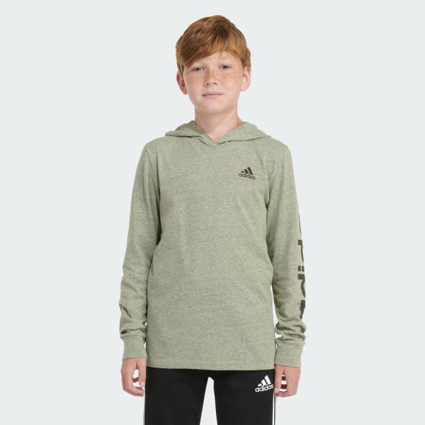 Long Sleeve Snow Heather Hooded Tee