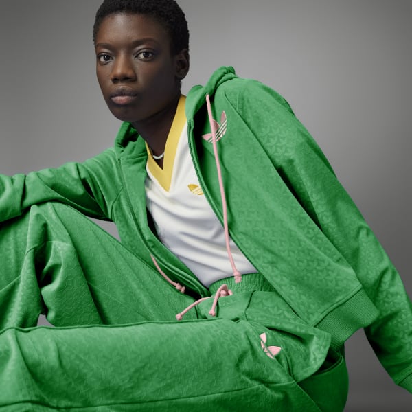 adidas Adicolor Heritage Now Velour Zip Hoodie - Green | Free