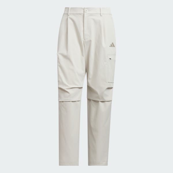 Beige Twistweave Cargo Ankle Pants