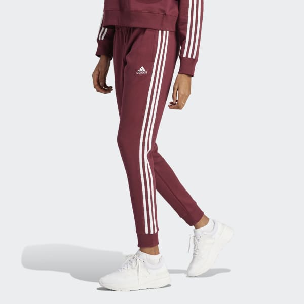 Bordeaux Essentials 3-Stripes French Terry Cuffed Broek