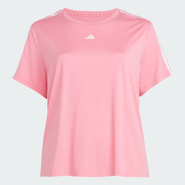 Rosa AEROREADY Train Essentials 3-Stripes T-skjorte (store størrelser)