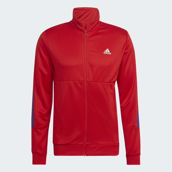 adidas Slim Zipped Track Suit - Red, Men's Training