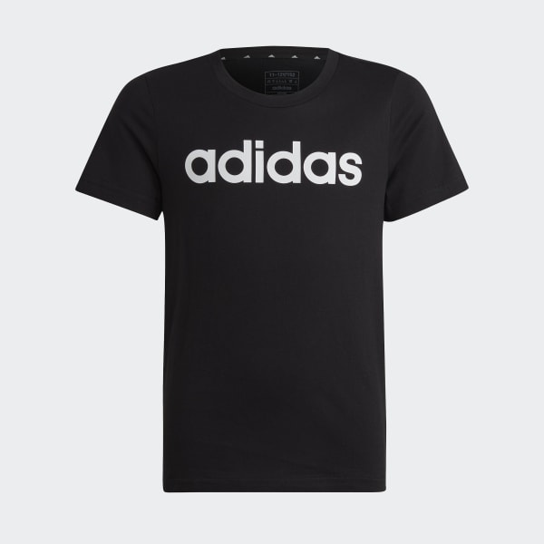 Μαύρο Essentials Linear Logo Cotton Slim Fit Tee