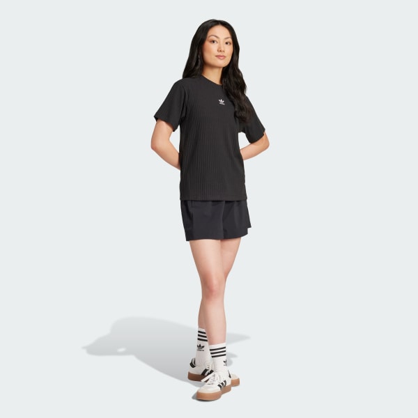 Negro Polo Essentials Acanalado Ancho
