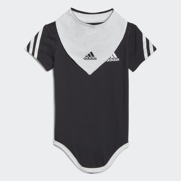 Μαύρο 3-Stripes Onesie with Bib