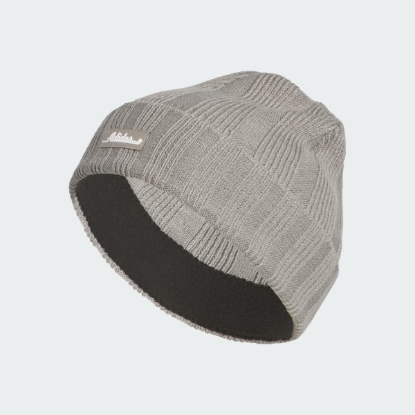 Beige Ribbed Knit Beanie