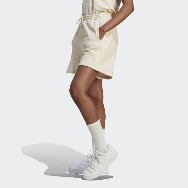praktisk Af storm orange adidas Trefoil Monogram Shorts - Beige | Women's Lifestyle | adidas US