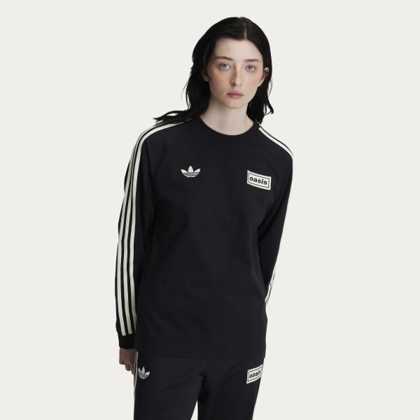 adidas Koszulka TOUR 3-STRIPES LS - Czerń | adidas Poland