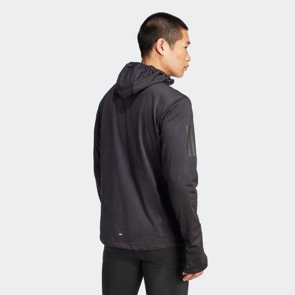 Negro Capucha con cremallera hasta el pecho Own The Run Winterized