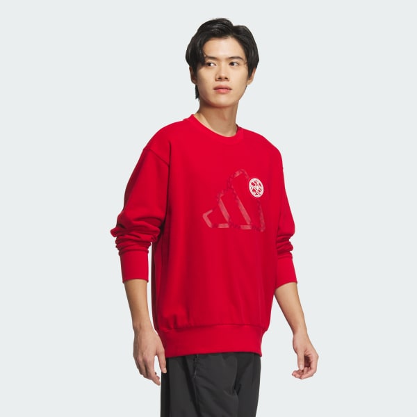 Red Lunar New Year Double Knit Crew Sweatshirt