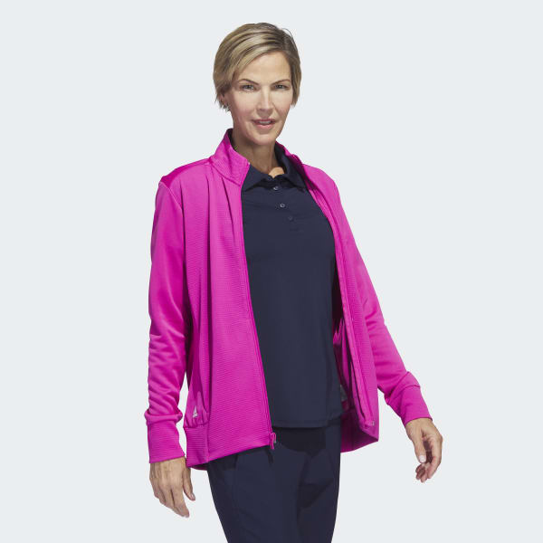 Rosa Textured Full-Zip Jacke