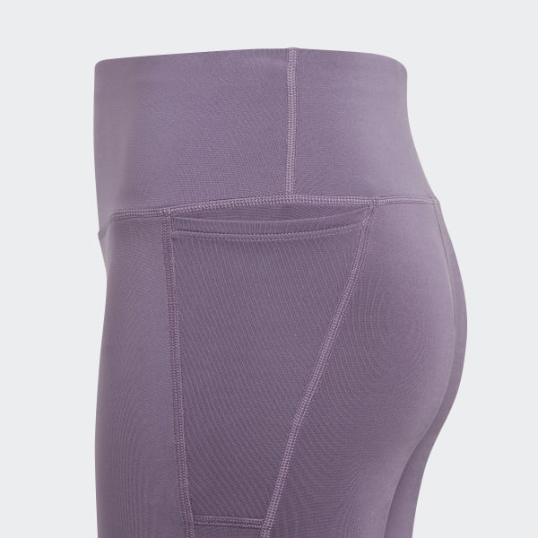 Lila AEROREADY 3-Streifen High-Rise Optime Pocket 7/8-Leggings