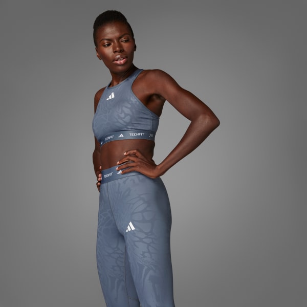 cierna Športová podprsenka Techfit Medium-Support High-Neck Print