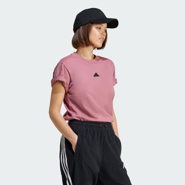 Rosa Remera Future Icons 3 Tiras