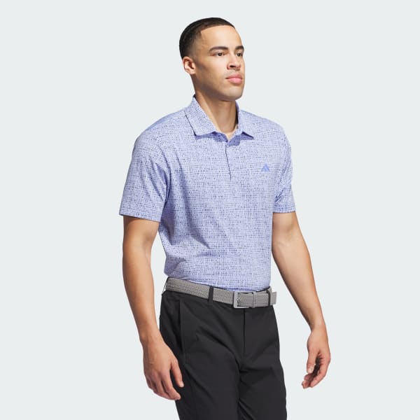 Azul Polera con Cuello Ultimate365 Power Grid Estampada
