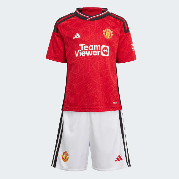 adidas Manchester United 23/24 Home Mini Kit Red adidas UK