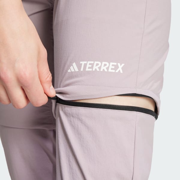 adidas Terrex Utilitas Hiking Zip-Off Pants - Purple | Free