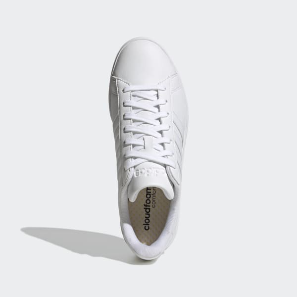 Adidas cloudfoam triple white hot sale