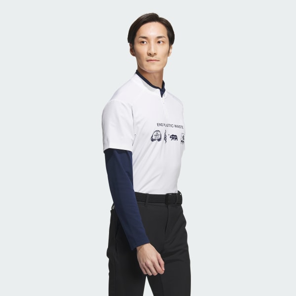 White AEROREADY Play Green Two-in-One Long Sleeve Polo Shirt