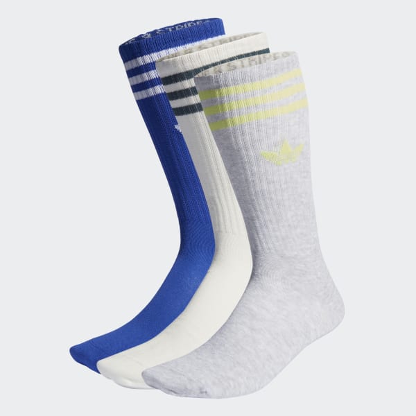 adidas Solid Crew Socks 3 Pairs - Blue Unisex Lifestyle | adidas US