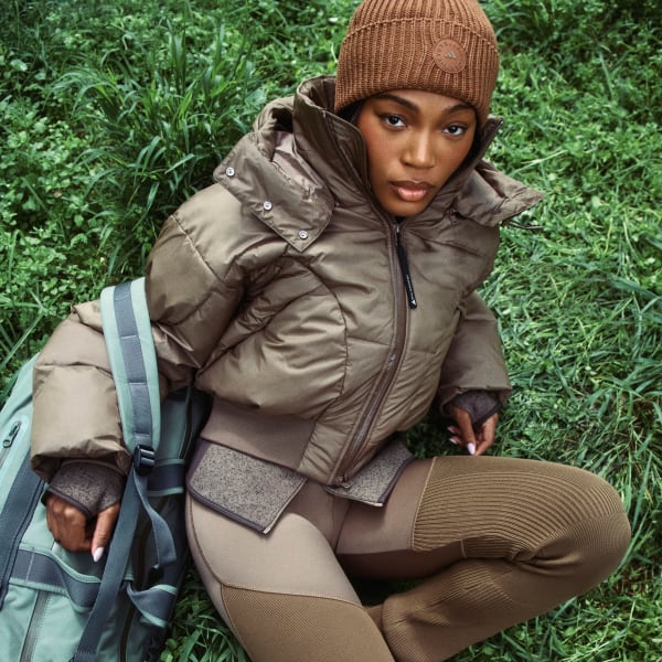 Adidas By Stella McCartney Cropped Padded Winter Jacket - Brown