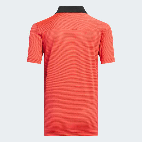 Red Ottoman Striped Short Sleeve Polo Shirt Kids