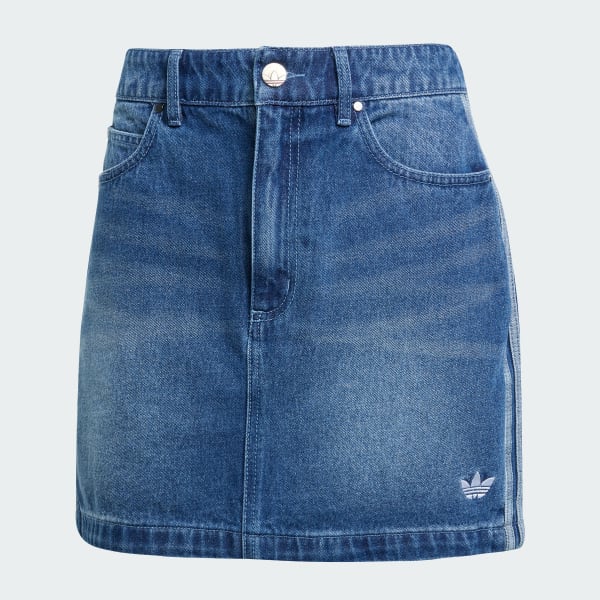【ADIDAS】3S Denim Mini Skirt - Indigo Denim / JW2649 adidas Adicolor 3-Stripes Denim Mini Skirt - Blue | Free