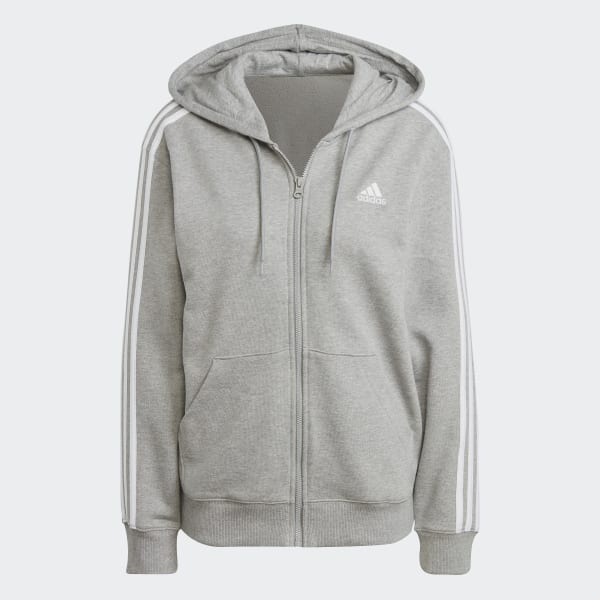 Essentials 3 Stripes French Terry Regular Full Zip Hoodie
