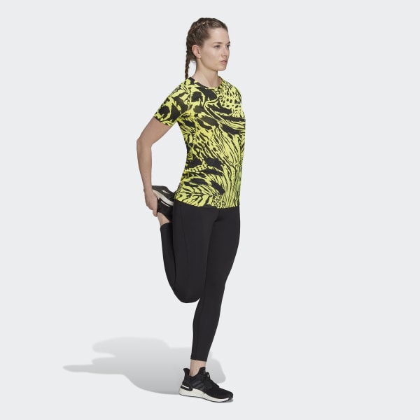 Amarelo T-shirt de Running Fast