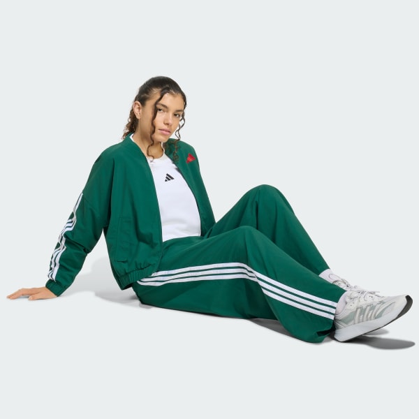 Verde Pants Parachute Essentials Tejidos 3 Franjas