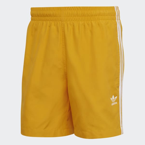 Yellow Adicolor Classics 3-Stripes Swim Shorts