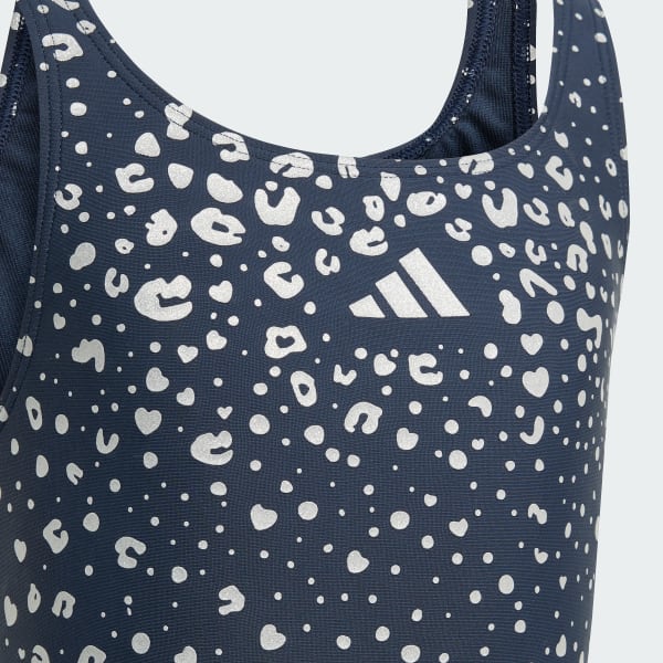 Niebieski Kostium kąpielowy Glitter V-back Swimsuit Kids