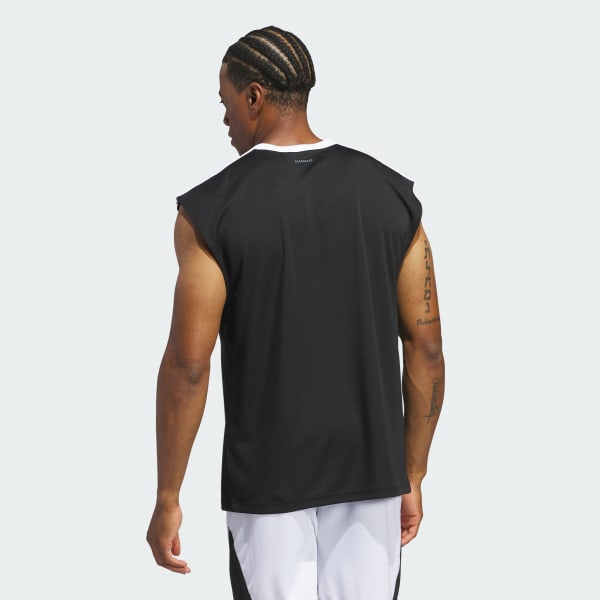 adidas Basketball All-World Sleeveless Tee - Black | Free