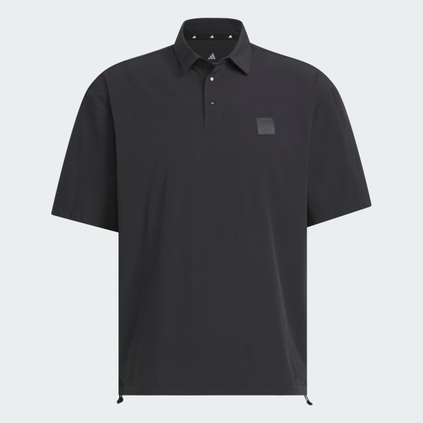 Black 클럽 컨수머 우븐 숏 슬리브 루즈 핏 폴로 셔츠