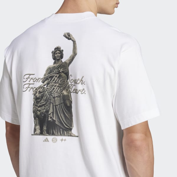★★Adairs★★ FC Bayern BSTN Adicolor Contempo Tee JF0575 adidas FC Bayern BSTN Adicolor Contempo Tee - White | adidas