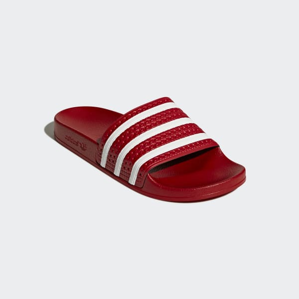 adidas red slides womens