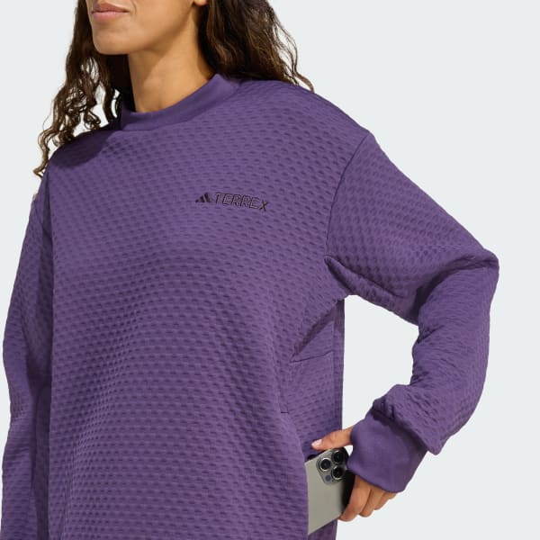 。 adidas Terrex Xploric Crewneck Sweater - Purple | Free Shipping